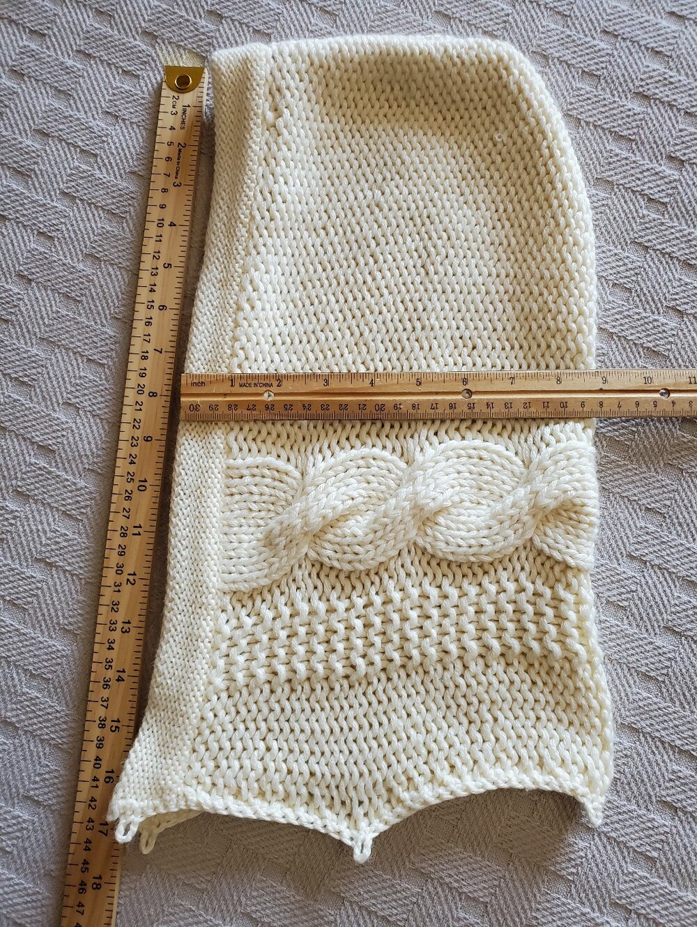 Sweet by Miss Me Angora Fur Cable Knit Hooded Sweater Vest Ivory Like New - Picture 15 of 16
